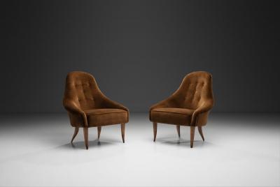 Kerstin H rlin Holmquist Pair of Little Eva Chairs by Kerstin H rlin Holmquist Sweden 1950s