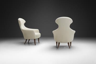 Kerstin H rlin Holmquist Stora Eva Armchairs by H rlin Holmquist for Nordiska Kompaniet Sweden 1950s