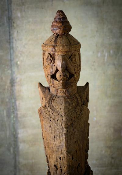 Khmer Carved Wood Garuda