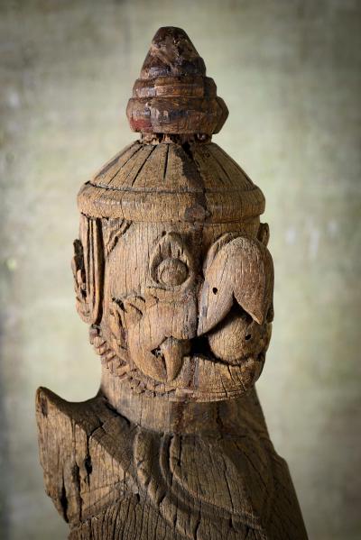 Khmer Carved Wood Garuda