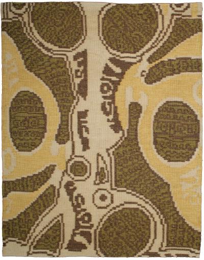 Kim Alexandriuk Tattoo Relief Hand Knotted Wool Rug for Doris Leslie Blau