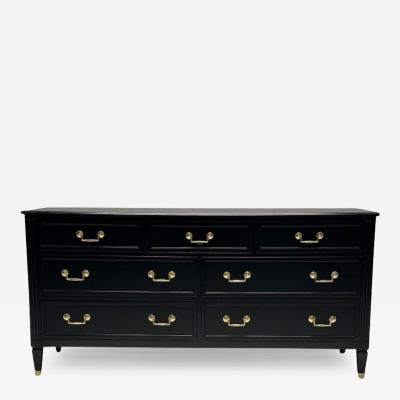 Kindel Hollywood Regency Style Dresser Matte Black Brass USA 1970s