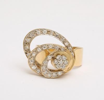 Kinetic Diamond 14 k Gold Spinner Ring