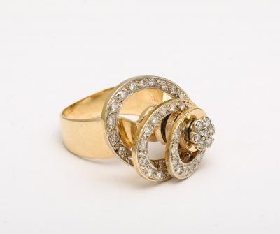 Kinetic Diamond 14 k Gold Spinner Ring