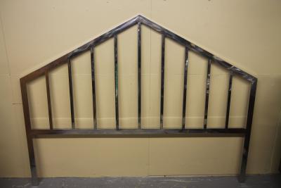 King Size Chrome Headboard Attributed to Milo Baughman