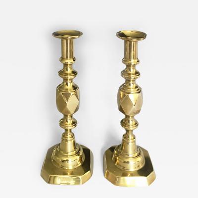 King of Diamonds Brass Candlesticks a Pair