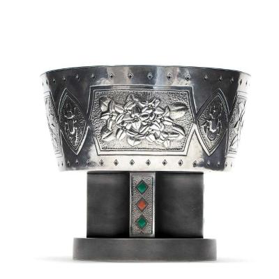 Kintaro Hattori A Japanese Sterling Silver Centerpiece Pedestal Bowl by Hattori Kintaro