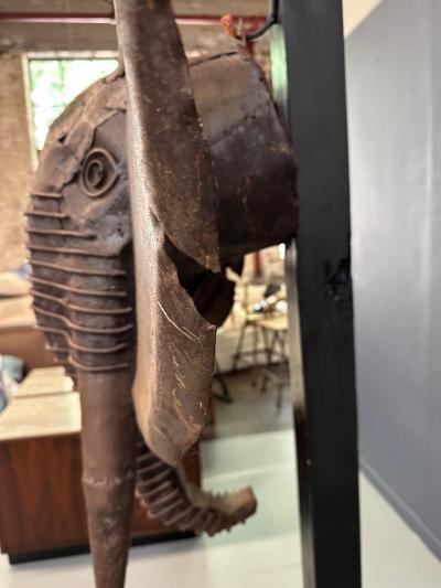 Kioko Mwitiki Metal Elephant Head Sculpture by by Renown Kenyan Artist Kioko Mwitiki