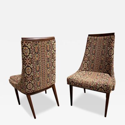 Kipp Stewart Handsome Pair Kipp Stewart for Calvin Walnut Dining Chairs Mid Century Modern