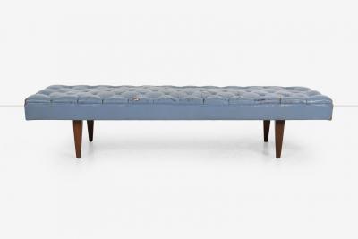 Kipp Stewart Kipp Stewart for Calvin Furniture Blue Leather Diamond Tufted Daybed 1960