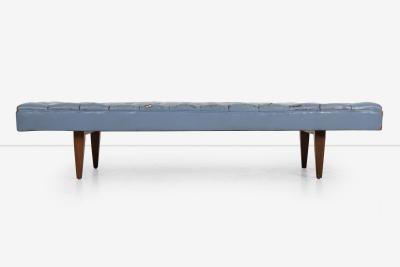 Kipp Stewart Kipp Stewart for Calvin Furniture Blue Leather Diamond Tufted Daybed 1960