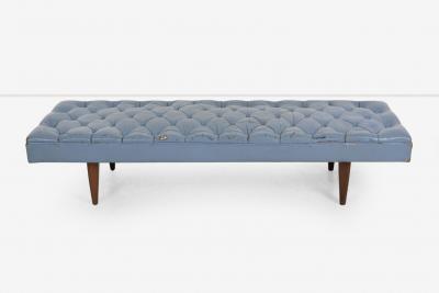 Kipp Stewart Kipp Stewart for Calvin Furniture Blue Leather Diamond Tufted Daybed 1960