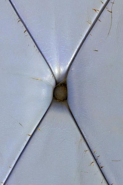 Kipp Stewart Kipp Stewart for Calvin Furniture Blue Leather Diamond Tufted Daybed 1960