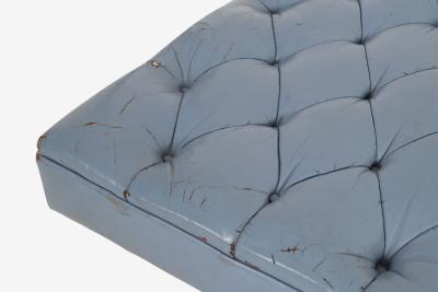 Kipp Stewart Kipp Stewart for Calvin Furniture Blue Leather Diamond Tufted Daybed 1960