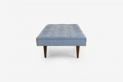 Kipp Stewart Kipp Stewart for Calvin Furniture Blue Leather Diamond Tufted Daybed 1960