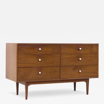 Kipp Stewart Kipp Stewart for Drexel Declaration Mid Century 6 Drawer Walnut Lowboy Dresser