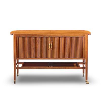Kipp Stewart Kipp Stewart for Drexel Declaration Mid Century Walnut Tambour Door Bar Cart