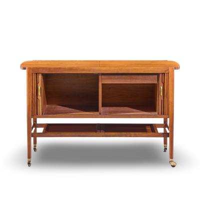 Kipp Stewart Kipp Stewart for Drexel Declaration Mid Century Walnut Tambour Door Bar Cart