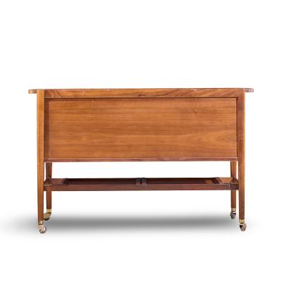 Kipp Stewart Kipp Stewart for Drexel Declaration Mid Century Walnut Tambour Door Bar Cart