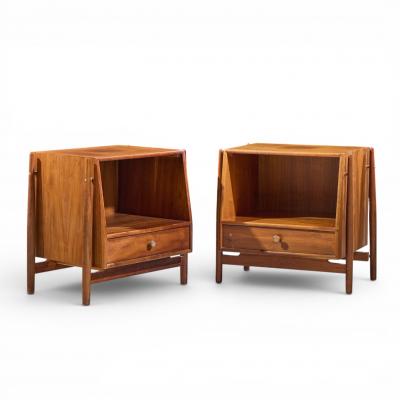 Kipp Stewart Kipp Stewart for Drexel Declaration Midcentury Walnut Floating Nightstand Pair