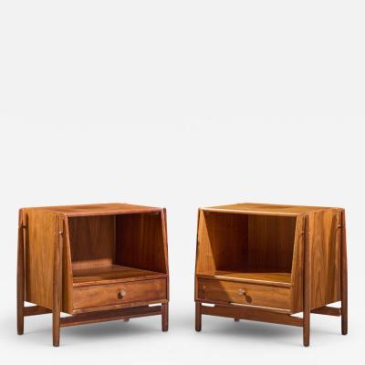 Kipp Stewart Kipp Stewart for Drexel Declaration Midcentury Walnut Floating Nightstand Pair