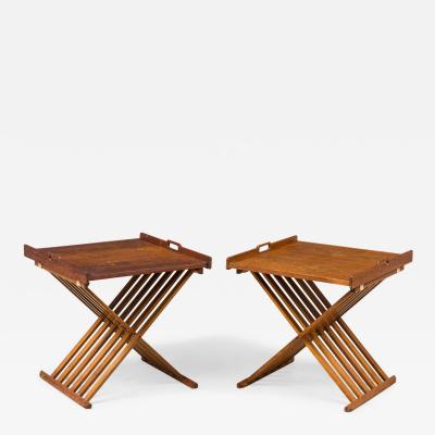 Kipp Stewart Pair of Stewart MacDougall Kipp Stewart for Drexel Campaign Folding Tables