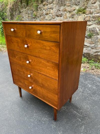Kipp Stewart SUPERB MID CENTURY HIGH CHEST BY KIPP STEWART FOR DREXEL