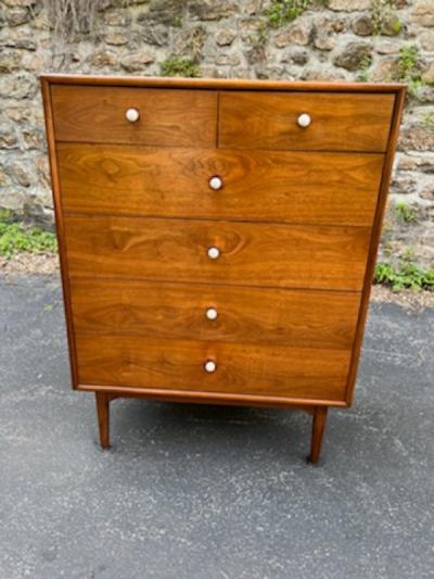 Kipp Stewart SUPERB MID CENTURY HIGH CHEST BY KIPP STEWART FOR DREXEL