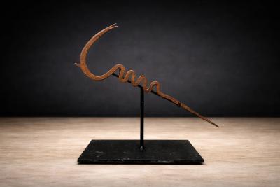 Kirdi Forged Iron Currency Sculptural Tribal Blade West Central Cameroon