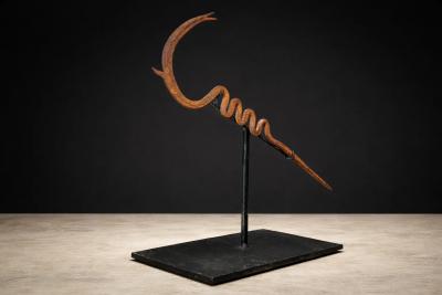 Kirdi Forged Iron Currency Sculptural Tribal Blade West Central Cameroon