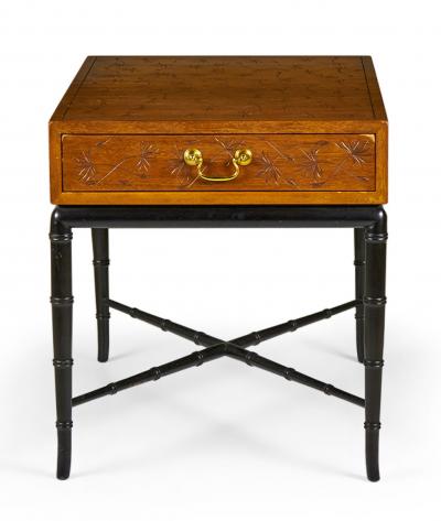 Kittinger Company Hollywood Regency Faux Bamboo Dandelion Design End Table