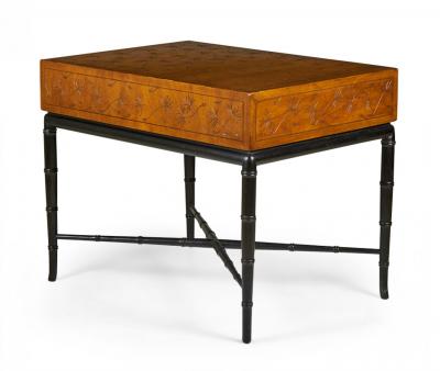 Kittinger Company Hollywood Regency Faux Bamboo Dandelion Design End Table