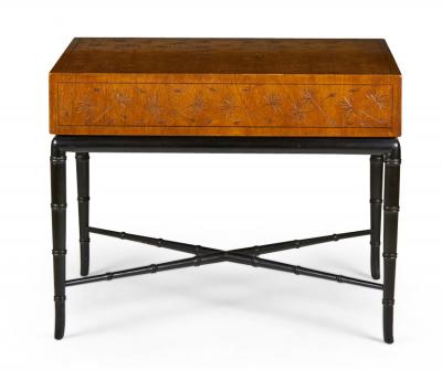 Kittinger Company Hollywood Regency Faux Bamboo Dandelion Design End Table