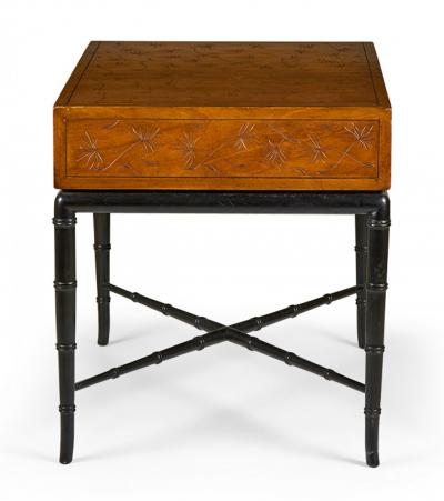 Kittinger Company Hollywood Regency Faux Bamboo Dandelion Design End Table