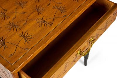 Kittinger Company Hollywood Regency Faux Bamboo Dandelion Design End Table