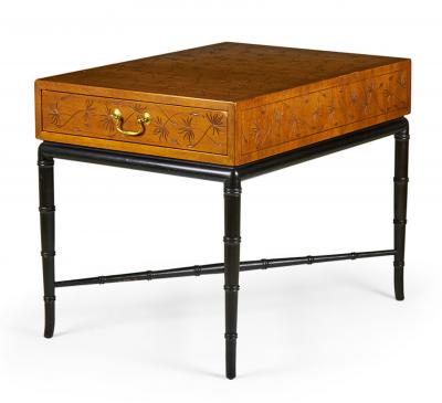 Kittinger Company Hollywood Regency Faux Bamboo Dandelion Design End Table