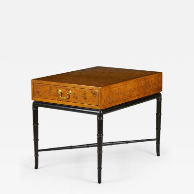 Kittinger Company Hollywood Regency Faux Bamboo Dandelion Design End Table