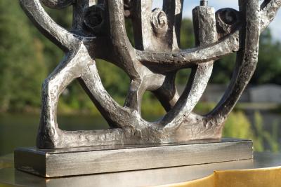Klara Sever Klara Sever for Austin Productions Gunmetal Plaster on Black Base Menorah
