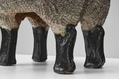 Klas G ran Klaesson Sheep Sculpture in Stoneware Sweden 1991