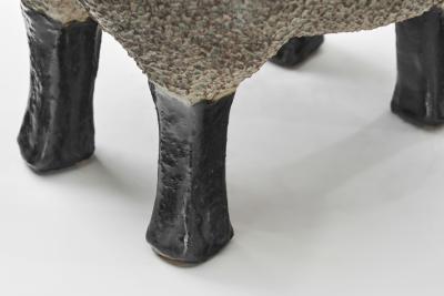 Klas G ran Klaesson Sheep Sculpture in Stoneware Sweden 1991