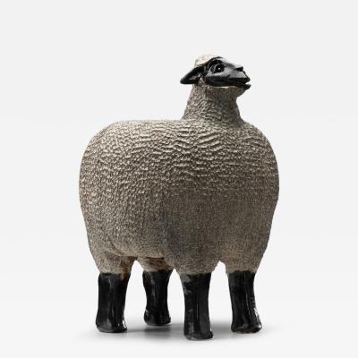 Klas G ran Klaesson Sheep Sculpture in Stoneware Sweden 1991