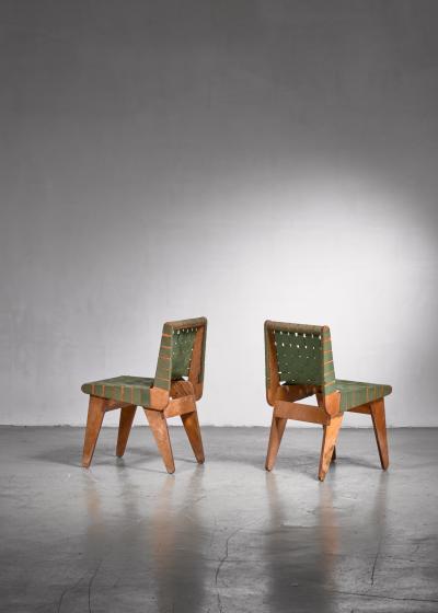 Klaus Grabe Klaus Grabe pair of webbed side chairs