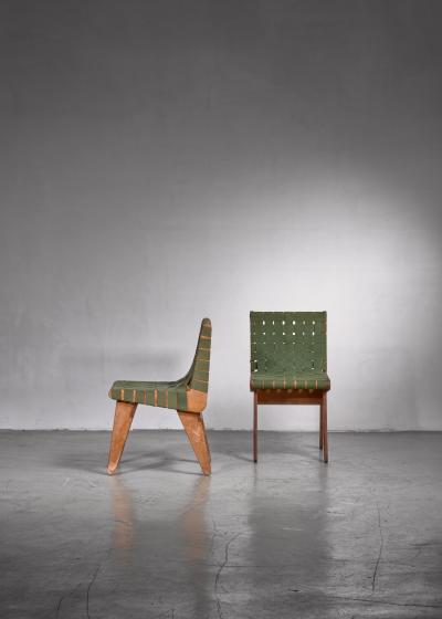 Klaus Grabe Klaus Grabe pair of webbed side chairs