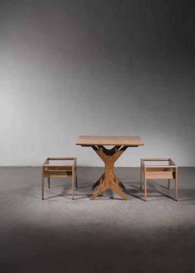 Klaus Grabe Klaus Grabe rare height adjustable dining or coffee table and stools