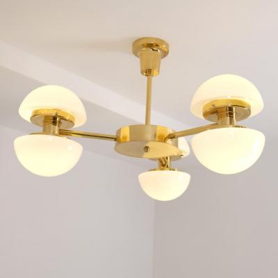 Klaus Michalik Modernist Bau 950 507 Chandelier Brass Glass Klaus Michalik Orno 1980s