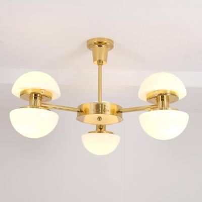 Klaus Michalik Modernist Bau 950 507 Chandelier Brass Glass Klaus Michalik Orno 1980s