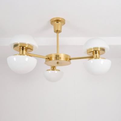 Klaus Michalik Modernist Bau 950 507 Chandelier Brass Glass Klaus Michalik Orno 1980s