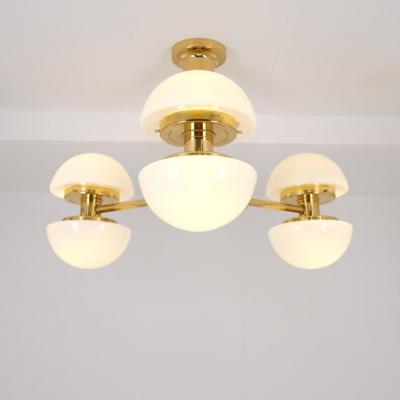 Klaus Michalik Modernist Bau 950 507 Chandelier Brass Glass Klaus Michalik Orno 1980s