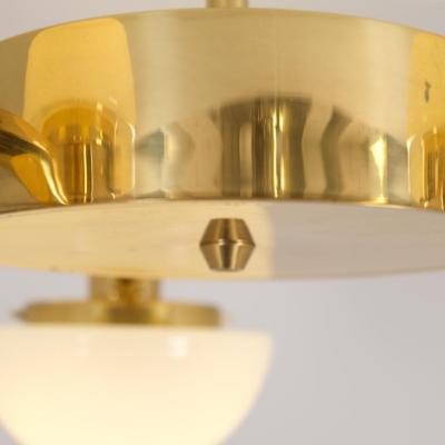 Klaus Michalik Modernist Bau 950 507 Chandelier Brass Glass Klaus Michalik Orno 1980s