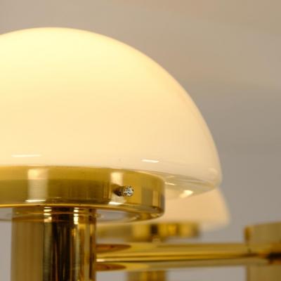 Klaus Michalik Nordic Modern Bau 950 507 Chandelier Brass Glass Klaus Michalik Orno 1980s